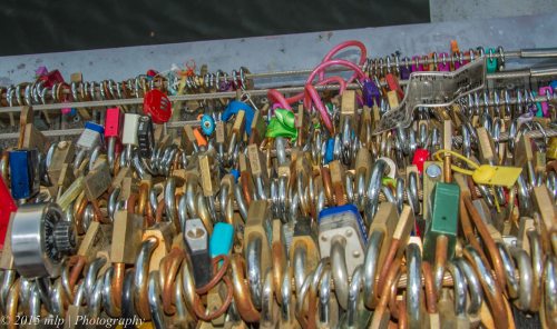 Padlocks on the Yarra Walking Bridge, Melbourne CBD