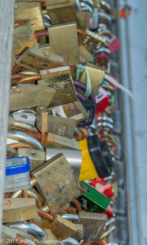 Padlocks on the Yarra Walking Bridge, Melbourne CBD