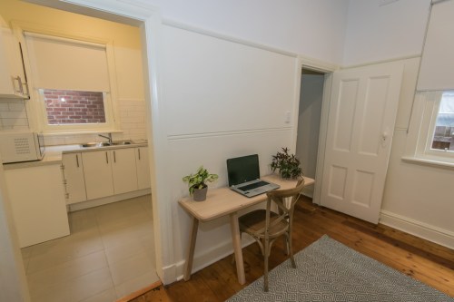 Dining Room with table setup as desk